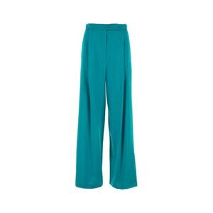 Pianoforte Women Turquoise Satin Fiesta Wide-Leg Pant